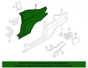 Rear right wing BMW 3 E90 E92 07-12 Coupe