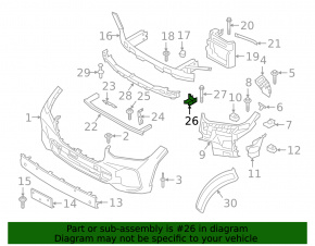 Front bumper lower reinforcement mount right BMW X7 G07 19-