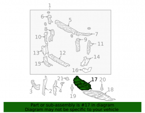 Right engine guard for Toyota Solara 2.4 04-08