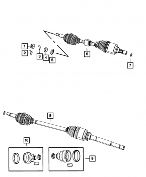 Drive axle shaft front right Jeep Compass 11-16 2.4 automatic transmission AWD thread stripped, outer boot torn
