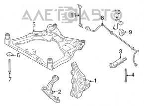 Front subframe burr, front left, Nissan Murano z51 09-14