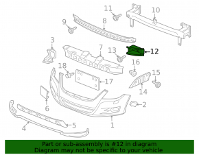 Front bumper reinforcement bracket left VW Tiguan 09-11 prerest