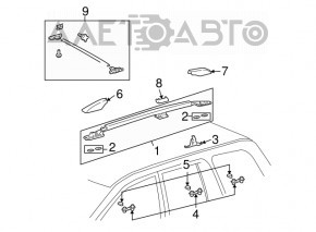 2 longitudinal roof rails for Lexus GX470 03-07