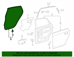 Toyota Prius 30 10-15 rear left door seal