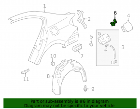 Fuel filler flap lock housing Honda Accord 13-17
