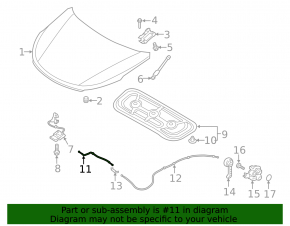 Hyundai Santa FE 19-20 hood lock release cable for lock