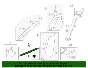 Honda Civic XI FE/FL 22-26 black front right door sill plate