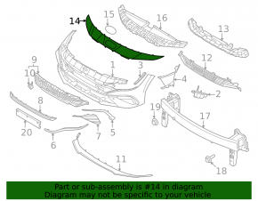 Hyundai Elantra 24-25 front bumper upper trim