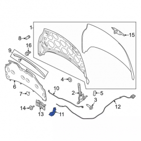 Bracket latch stick support hood Ford Ecosport 18-22