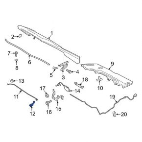 Bracket latch stick support hood Ford Ecosport 18-22