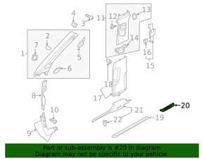 Door sill outer rear left Audi A3 8V 15-16 4d black
