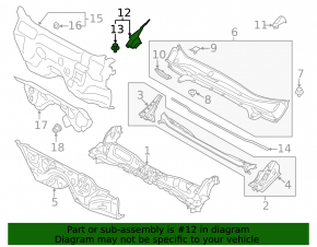 Windscreen wiper seal left Subaru XV Crosstrek 18-23