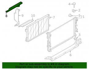 Upper right radiator deflector for Nissan Ariya 23-25