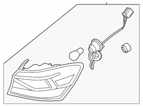 Light outer wing left Kia Forte 19-24 4d halogen