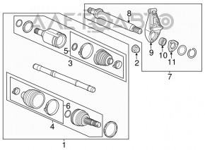 Drive axle shaft front left Buick Encore 13-19