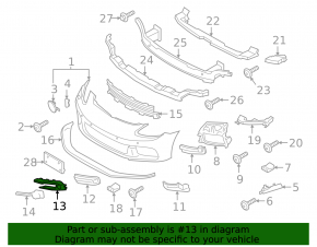 Left front bumper grille for Porsche Panamera 17-21 under fog lights