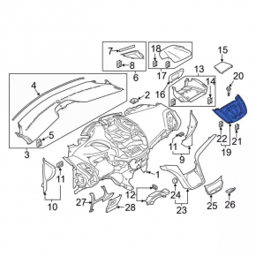 Air duct dashboard central Ford C-max MK2 13-18 type 1