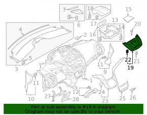 Air duct dashboard central Ford C-max MK2 13-18 type 1