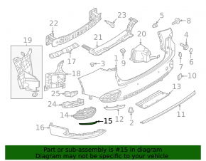 Right rear bumper grille molding for Mazda CX-70 25-26 in body color