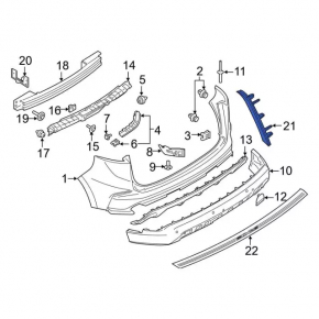 Rear bumper reflector right Ford Edge 19-