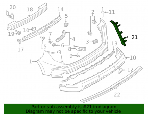 Rear bumper reflector right Ford Edge 19-