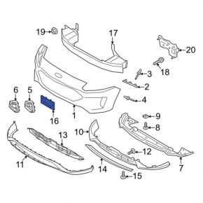 Ford Escape MK4 Front Bumper License Plate Frame 23-