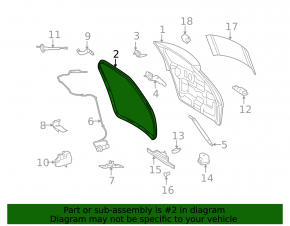Mercedes W164 ML trunk door rubber seal