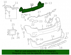 Buick Encore 13-19 Rear Bumper Reinforcement