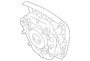 The driver's side airbag in the Toyota Prius V 12-17 is black, scratched, and has a rusty squib.