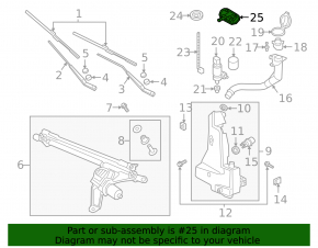 Right heated windshield washer nozzle for Audi E-Tron 19-23