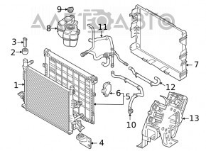 Radiator bracket upper right Audi Q7 16- finger
