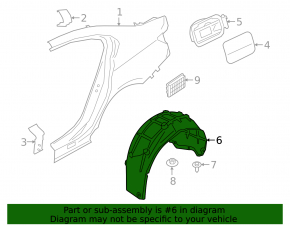Rear left fender liner BMW 3 G20 19-26