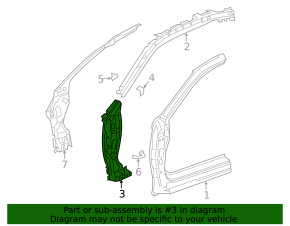 Front left body pillar Honda Accord 13-17
