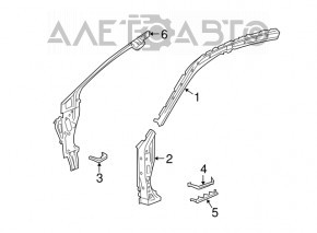 Front left body pillar Honda Accord 13-17