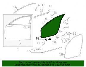 Front right door seal for Lexus IS 14-24