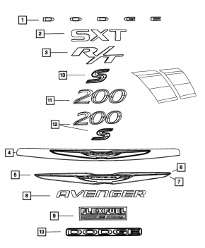 Chrysler 200 4d 11-14 Trunk Lid Emblem