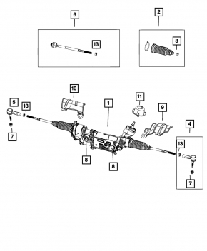 Steering rod right Dodge Challenger 15-17