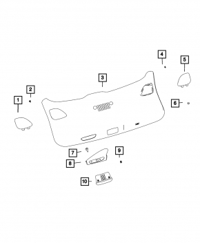 Rear left tailgate trim plug Jeep Compass 17-25 black