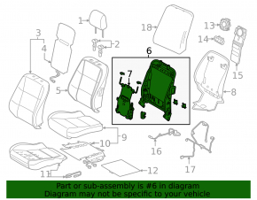 Lexus ES300h ES350 Passenger Seat Backrest Adjustment Motor 13-18