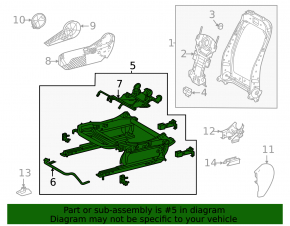 Toyota Sienna 22-26 rear passenger seat position sensor, without runners