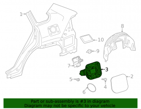 Fuel filler flap housing Toyota Venza 21-