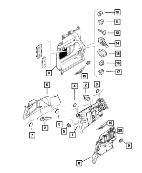 Left fender flare for Jeep Renegade 20-23, black, type 3