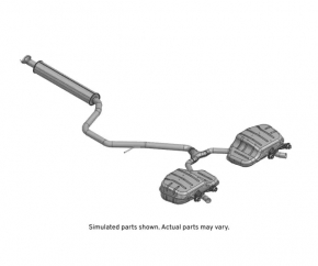 Rear muffler with barrel Chevrolet Impala 14-19 2.5 for 2 pipes, chrome