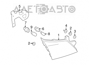 Light inside trunk lid right Subaru Outback 10-14