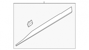 Door trim lower front left Hyundai Kona 18-23 black with chrome molding