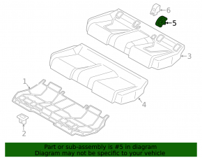 Isofix rear seat cover for Audi A3 8V 15-20 4d, 5d black