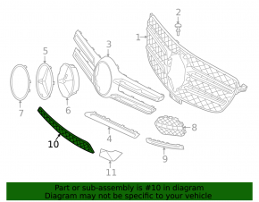 Lower grille of the front bumper Mercedes W166 GLE 16-19