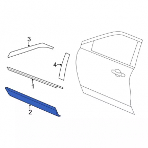 Door trim lower rear left Ford Explorer 16-19