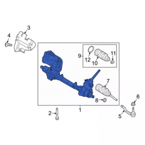 Steering rack Lincoln Nautilus 19-23 electric