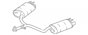 Rear muffler with barrels for Honda Accord 13-17 3.5, 2.4 Sport with tips